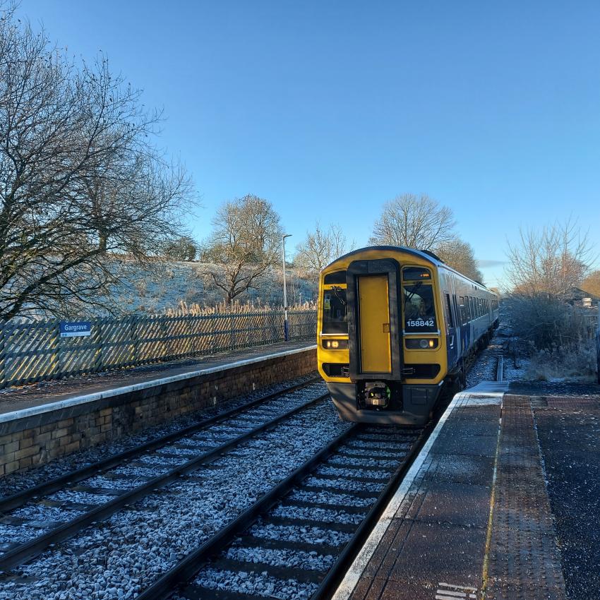 Bentham Line Train in the winter sun