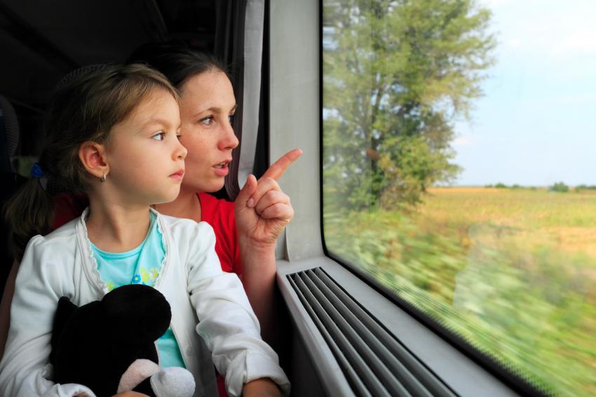 Family on the train, Scenic Rail Britain