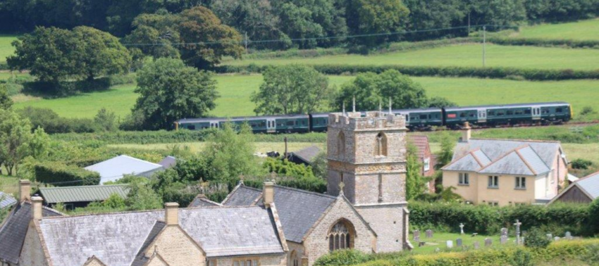 South Wessex train travelling through English countryside