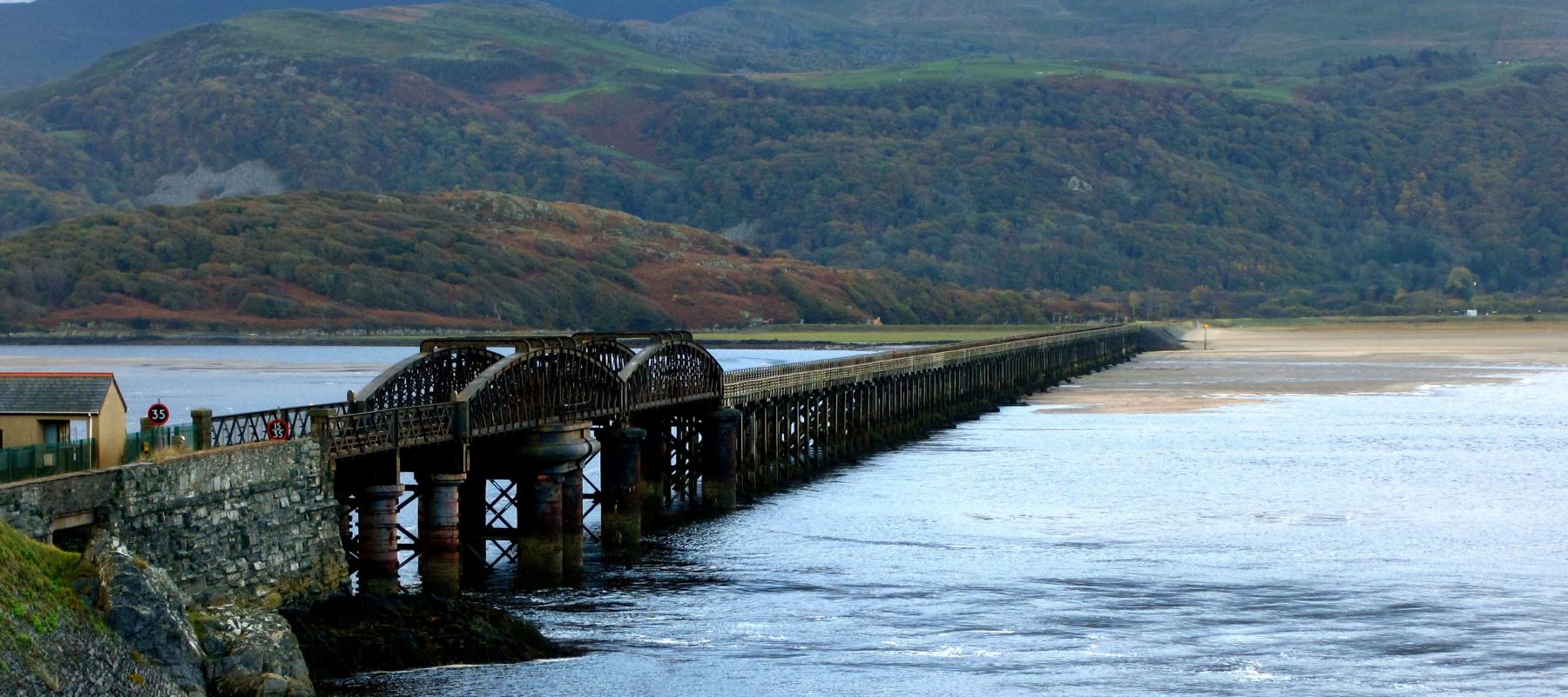 Welsh coast Barmouth Bridge days out by rail