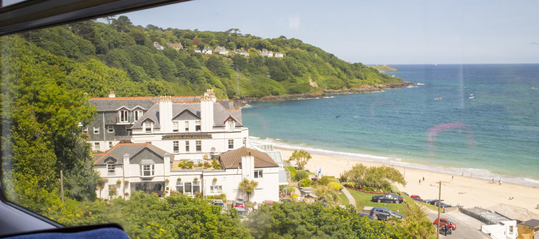 View from the train window on the St Ives Bay Line