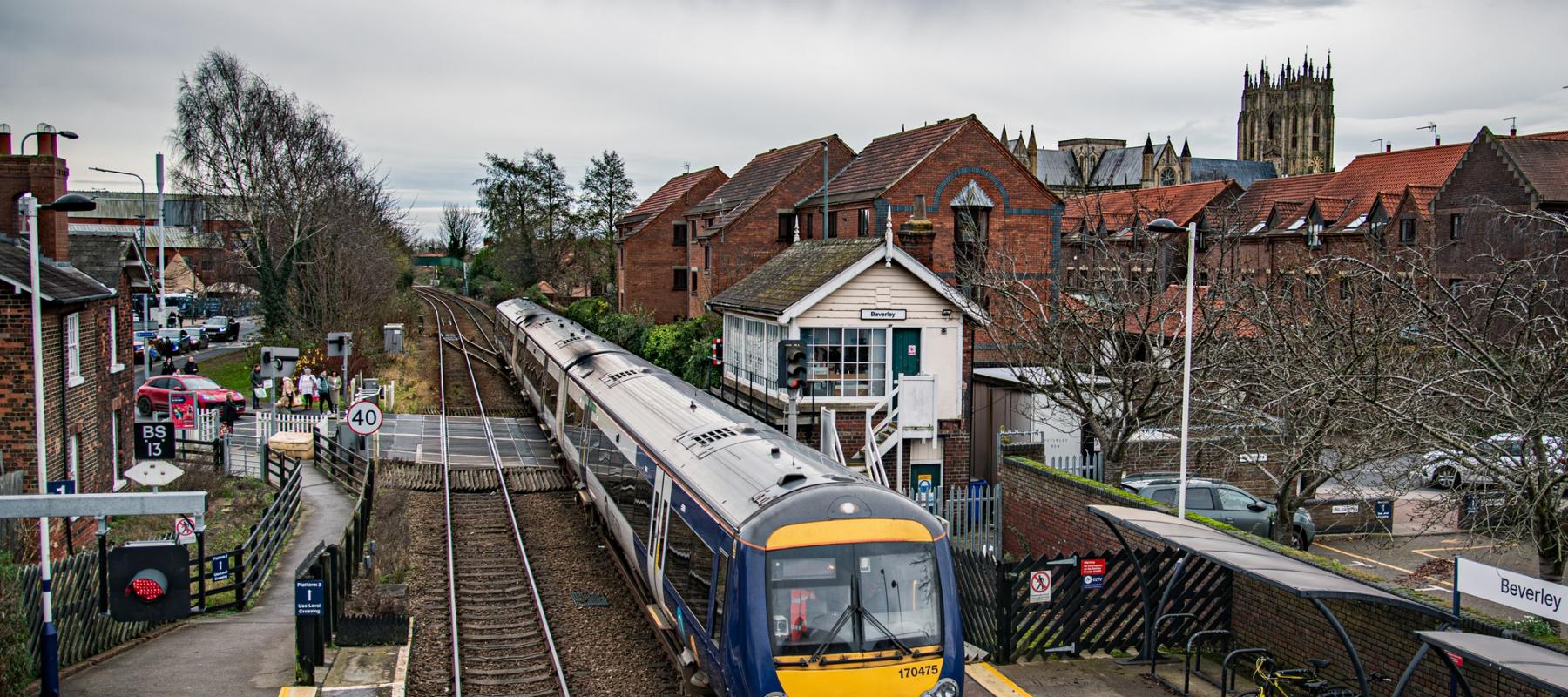 Train at Beverley Railway Station, along the Yorkshire Wolds Coast Line
