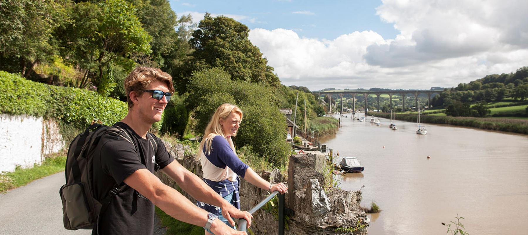 Young couple on walk from Calstock station