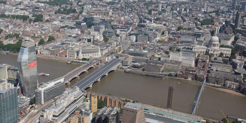 Aerial view of London Blackfriars station
