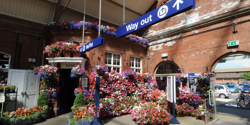 Bridlington Station Flower Display, along the Yorkshire Wolds Coast Line