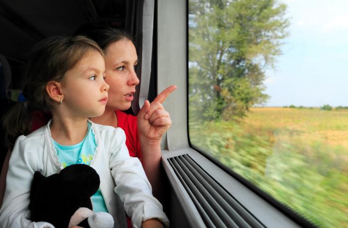 Family on the train, Scenic Rail Britain